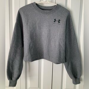 Under Armour Gray Puff Sleeve Cropped Sweatshirt